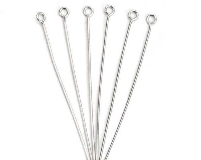 100 (304) Stainless Steel 5.0cm Eye Pins  (A326a)