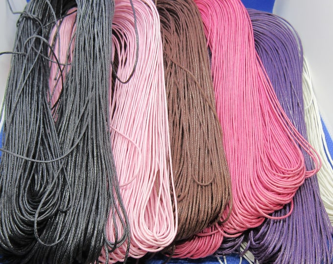 Choice of Color 60M Waxed Polyester Cord 1mm  (Desk-E a-d)