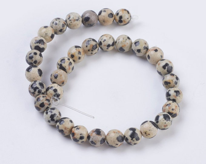 1 Strand Round 6mm Natural Dalmation Jasper Gemstone Beads (A280g)