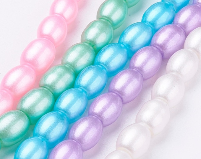 Choice of Color 1 Strand  11x8x8mm Spray Painted Oval Glass Beads (A15/296/294)