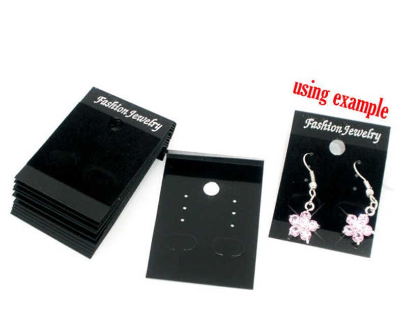 50 Black Velvet Earring Display Cards 52 x 37mm B32D