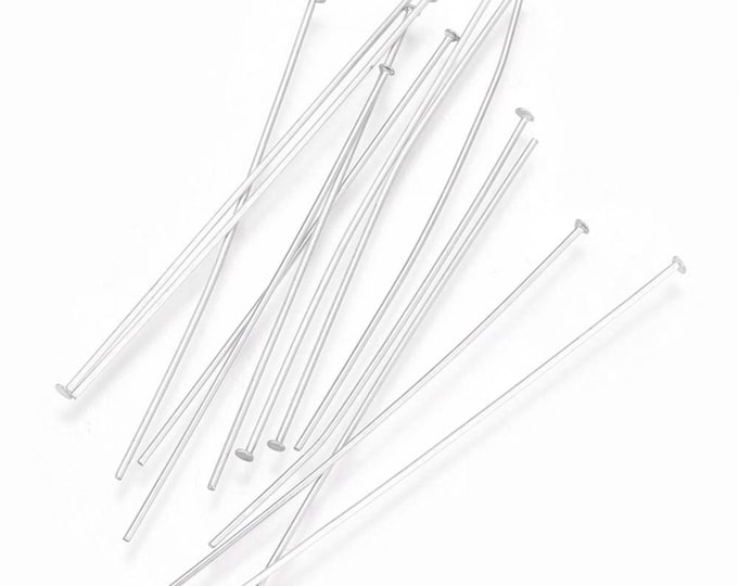 100 Tarnish Resistant 304 Stainless Steel Flat Head Pins 50mm (21G) (A491G)