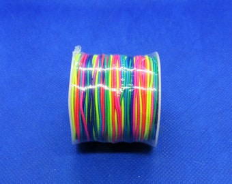 1 Spool Polyester Jewelry Thread Cord For Buddha/Mala/Prayer Beads Multicolor Elastic 1mm (A94b)