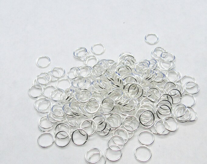 8mm x .9mm  Silver Plated Opened Jump Rings (A96c/264r)