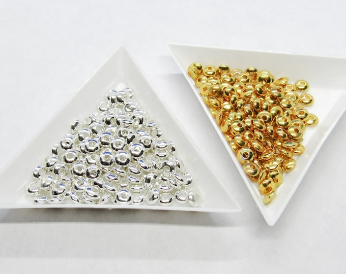 100pcs Choice of Color Plated Brass Rondelle 5x2mm Spacer Beads (A50m/o)