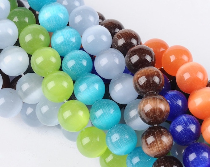 Choice of Color 1 Strand 10mm Cat's Eye Glass Beads (A201g)