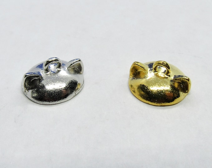 Choice of Color 5 Cat Ear Bead Caps 14x7mm (Glue on Fits 14mm Beads)  (A173e/f)
