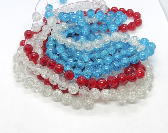 Choice of Color 1 Strand 10mm Crackle Glass Beads (A59/60)