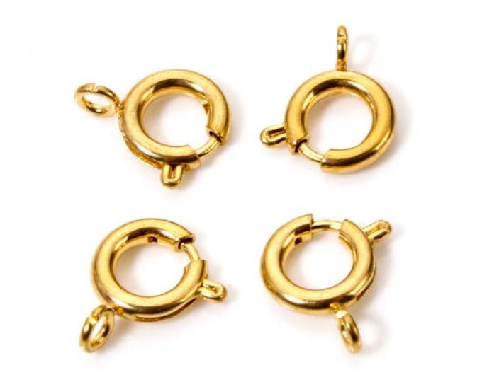 5pc 18k Gold Plated Stainless Steel Spring Ring Clasps 10 x 8mm (A514g)