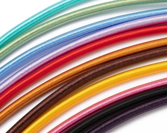 Choice of Color 5mm Thick Silk Cord Necklace w/Platinum Tone Lobster Clasp 17"