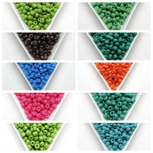 Choice of Color 50G 6/0 Opaque Glass Seed Beads (A205a-f)