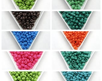 Choice of Color 50G 6/0 Opaque Glass Seed Beads (A205a-f)