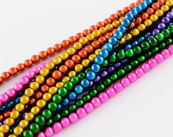 1 Strand 10mm Choice of Color Baking Painted Round Glass Beads (a19)