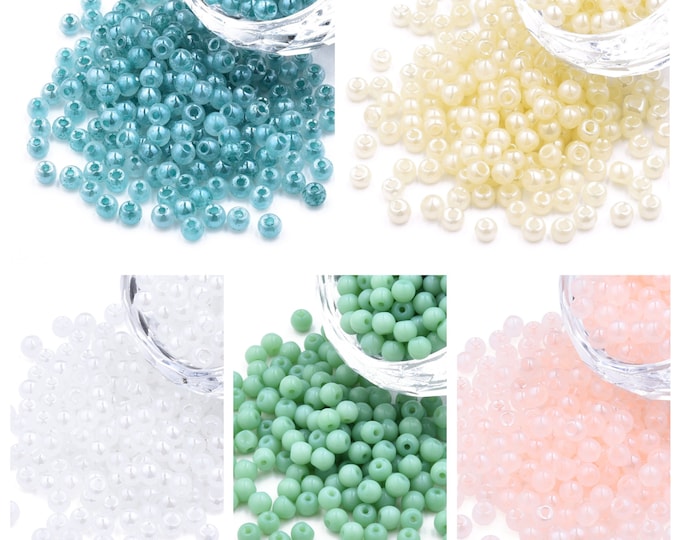 Choice of Color 25G 6/0 Imitation Jade Luster Glass Seed Beads