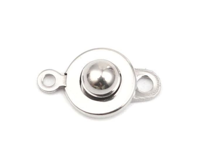 5 Pc (304) Stainless Steel Ball & Socket Snap Button Clasp 15x9mm  (A499k)