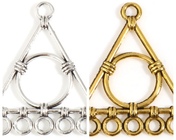 Choice of Color 20 Tone 1 to 5  Filigree Triangle Chandelier Links 31x24mm (A260b/c)