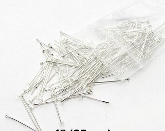 350 Silver Plated Alloy Head Pins 24mm (1"- 21G) (A12p)