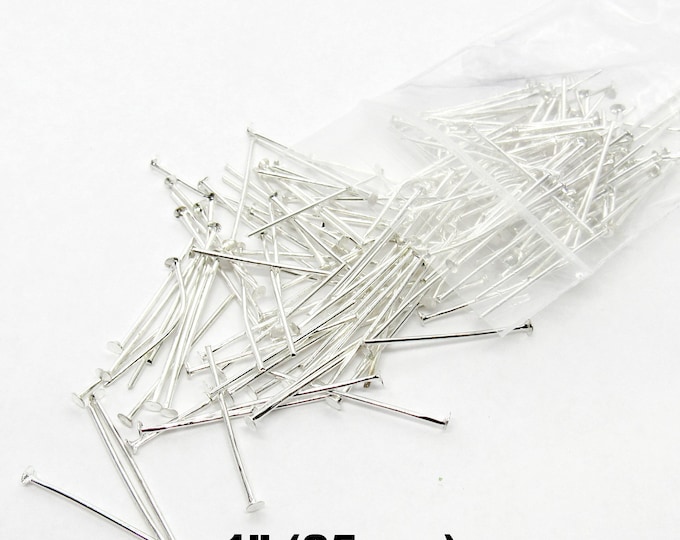 350 Silver Plated Alloy Head Pins 24mm (1"- 21G) (A12p)