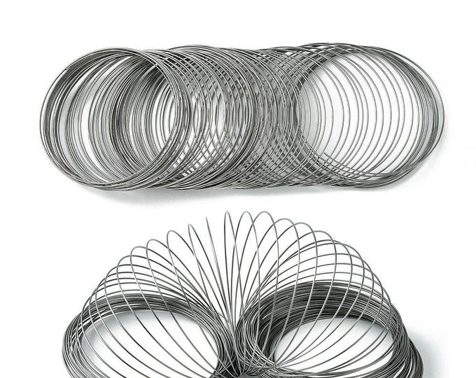 90 Loops Gunmetal Alloy Memory Wire 60mm/.6mm(22g)  (A337c)