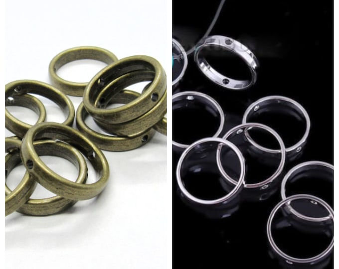 Choice of Tone Alloy Round Bead Frames (Fits 14mm Beads) 18mm  (A210L/322b)