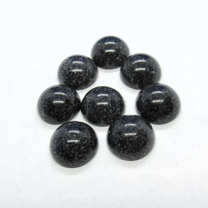 8 Pcs Vintage Marbled Gray Lucite 1/2 Round Domed Flat Backed Cabochons - 16x8mm  (A170o)