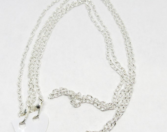 Silver Plated Cable Link Chain Necklaces 20" (A229k/260e-f)