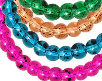 Wholesale Lot 10 Strands 6, 8, or 10mm Round Spray Painted Glass Beads (Desk)