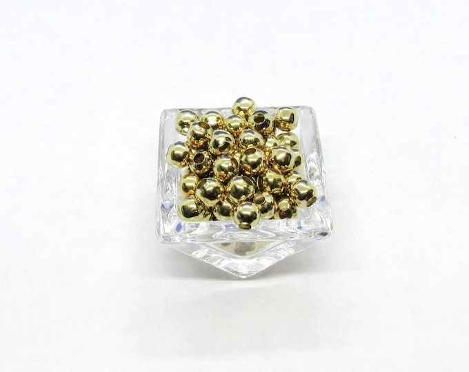 100 Gold Plated Zinc Alloy Round 6mm Spacer Beads (A44f)
