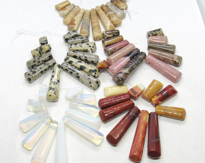 1 Strand Natural Gemstone Graduated Pendant Bib Beads (A156k1-5)