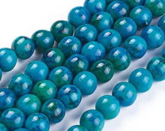 1 Strand 8mm Round Natural Chrysocolla Beads (A303b)