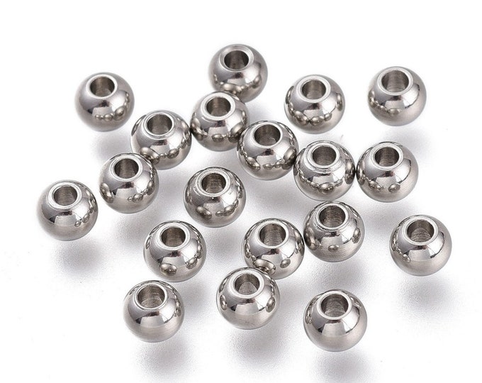 100 (202) Stainless Steel Silver Tone 4x3mm Rondelle Spacer Beads (A285g)
