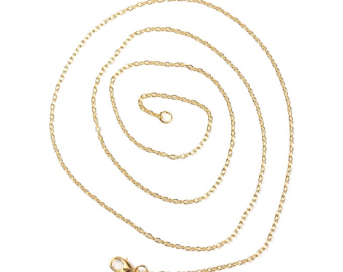 3 Gold Plated Alloy Cable Chain Necklaces 18" (A228a)