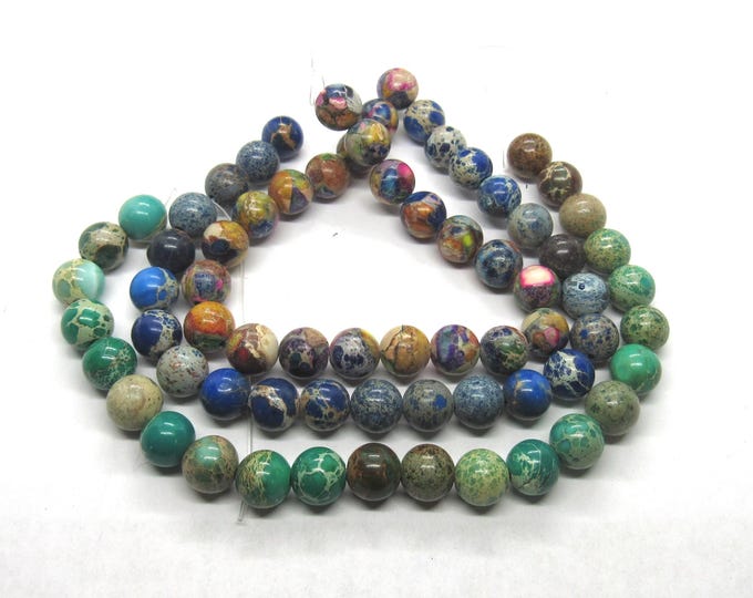 1 Strand 8mm Dyed Natural Regalite/Imperial Jasper/Sea Sediment Jasper Beads (A507d-f)(10/25)