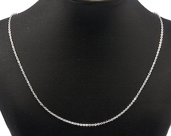 5 (304) Stainless Steel Silver Tone Cable Link Chain Necklaces 20" (A229f)