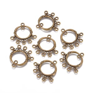 20 Antique Bronze 1 to 5 Chandelier Links 26x25mm (A255e)