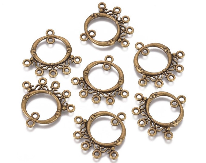 20 Antique Bronze 1 to 5 Chandelier Links 26x25mm (A255e)