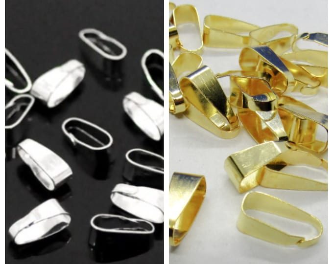 Choice of Color Alloy Pinch Bails Bail 11mm x 4mm (A329b/166h)