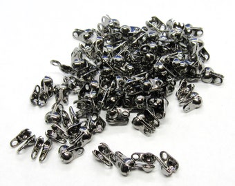 100 Gunmetal Tone Iron Based Alloy Calotte Knot Covers 6 x 3.5mm  (A175i)