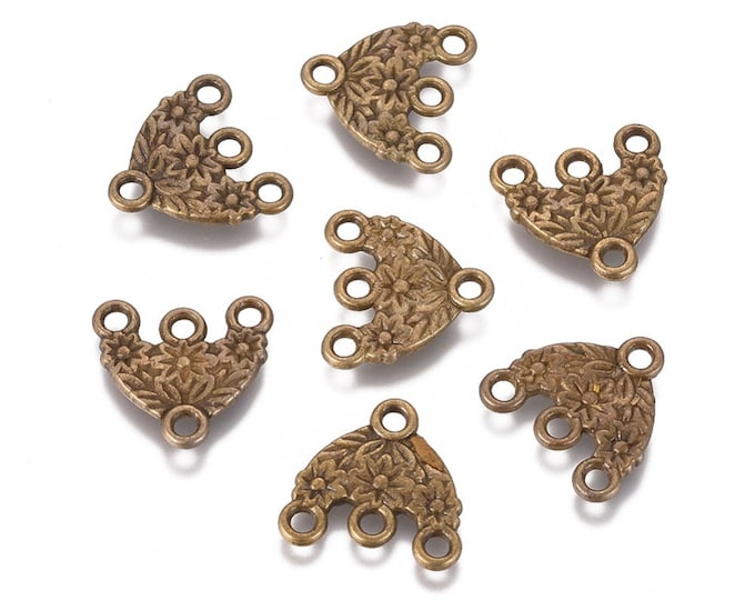 Antique Bronze 1 to 3 Chandelier Links 15x16mm (A254b/c)