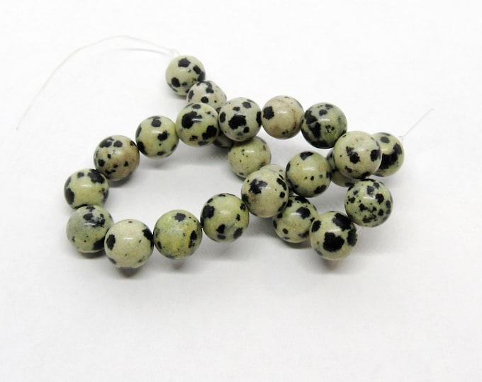 1 Strand Round Dalmation Jasper Natural Gemstone Beads 8mm (A12h)