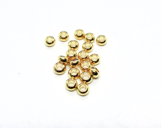 20 18k Gold Plated Brass 5x3mm Rondelle Spacer Beads  (A75j)