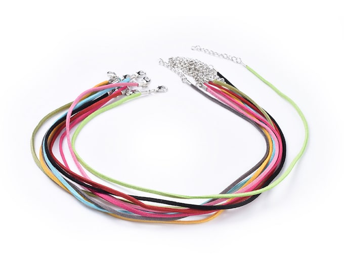 Choice of Color 3 pcs Faux Suede Necklace Cord 17.5"   (a187a-h)