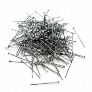 200 Gunmetal Iron Alloy Head Pins 25mm (1&quot;) (21G) (A190m)