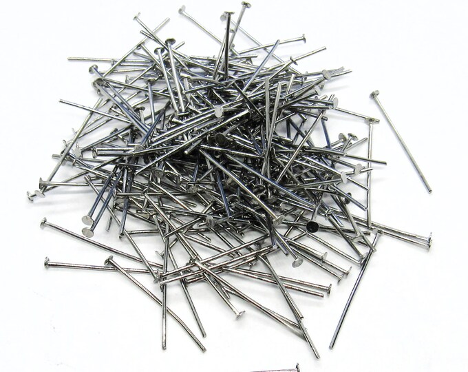 200 Gunmetal Iron Alloy Head Pins 25mm (1") (21G) (A190m)