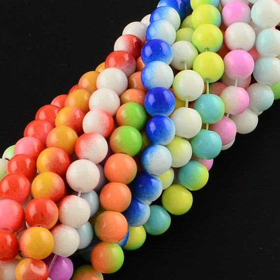 6mm Baked Glass Beads, Baked Glass Beads, Glass Beads, Round Beads