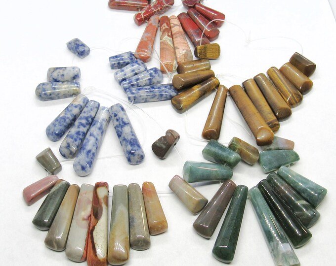 1 Strand Natural Gemstone Graduated Pendant Bib Beads (A156L1-5)