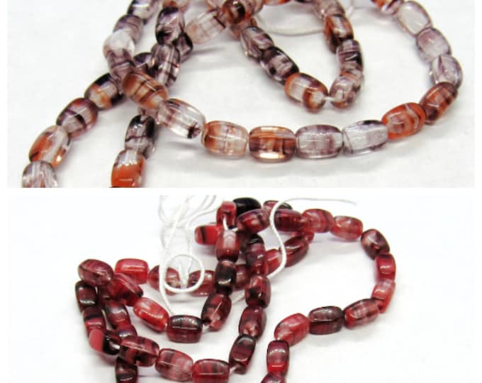 Choice 1 Strand 3 x 5mm Rectangle Czech Hurricane Glass Beads (A71s/t)