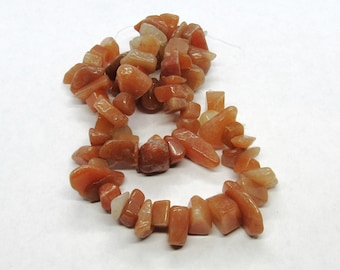 1 Strand (15") Natural Large Red Aventurine Chip Beads (A1g)
