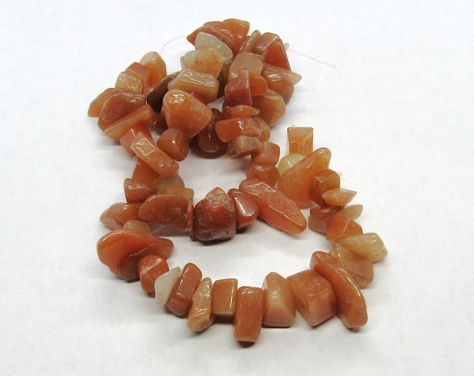 1 Strand (15") Natural Large Red Aventurine Chip Beads (A1g)