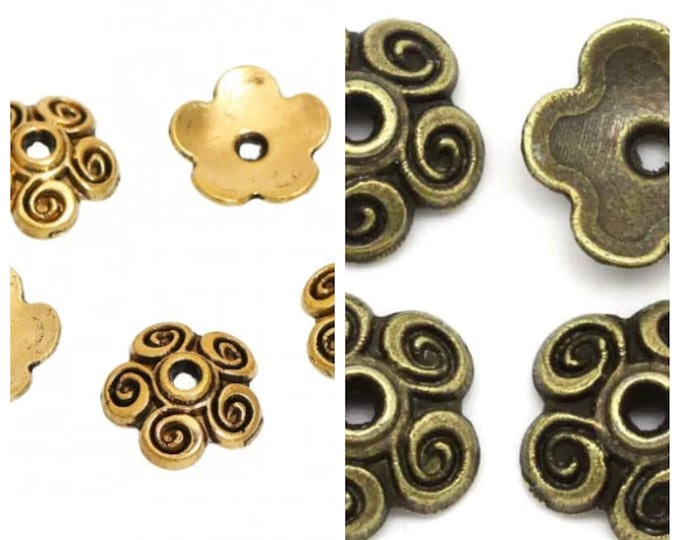 Choice of Color Tone Alloy Bead Caps 10mm (A260d/270e)